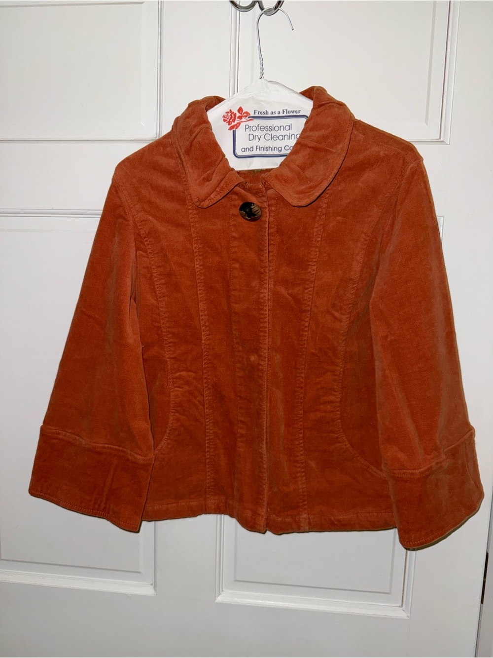 Women’s Corduroy Jacket in Rust Orange
